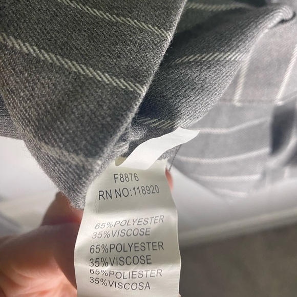FRNCH Gray and White Striped Blouse with tie detail on back - Picture 7 of 8